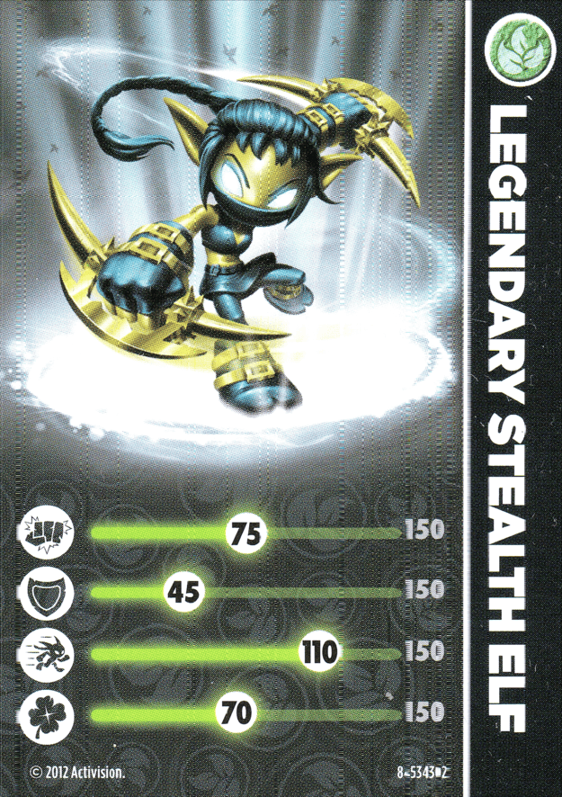 Skylanders Giants Legendary Stealth Elf Karte