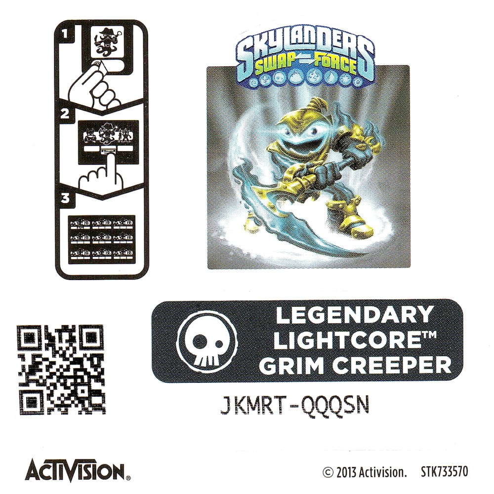 Skylanders Swap Force Legendary Grim Creeper - Lightcore Aufkleber