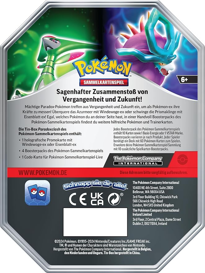 Pokémon Karmesin & Purpur Sommer Tin 2024 Eisenblatt EX (deutsch)