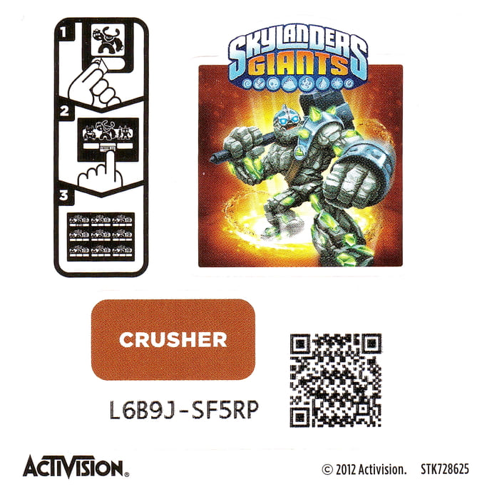 Skylanders Giants Crusher Aufkleber