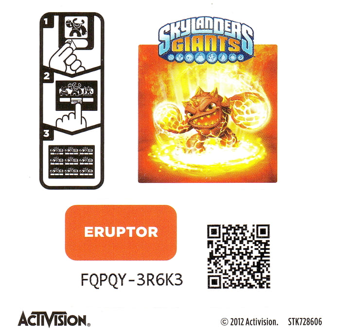 Skylanders Giants Eruptor Aufkleber