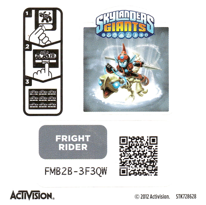 Skylanders Giants Fright Rider Aufkleber