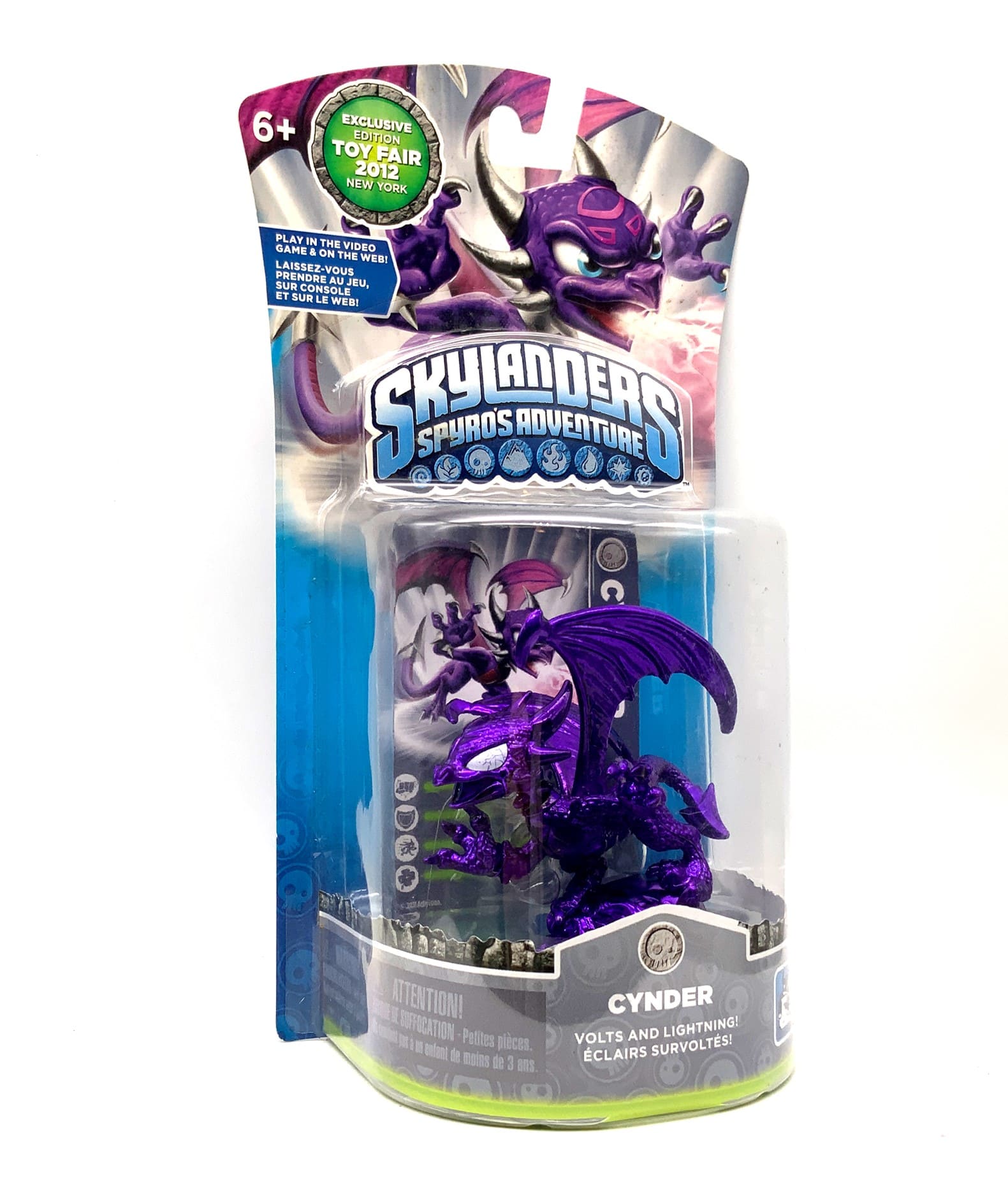 Skylanders Spyros Adventure Purple Metallic Cynder Toy Flair 2012 Edition in OVP