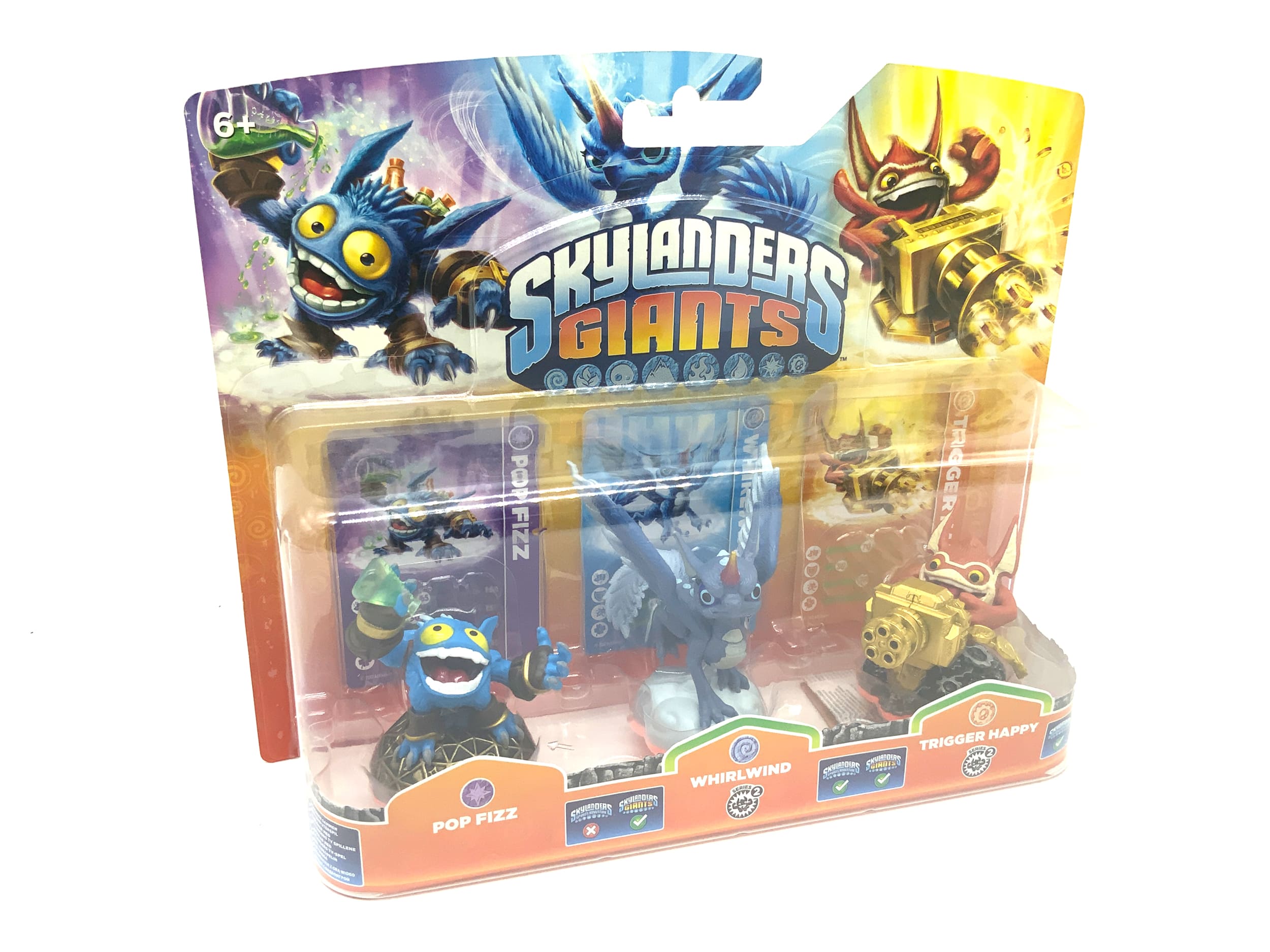Skylanders Giants Triple Pack Pop Fizz + Whirlwind + Trigger Happy in OVP