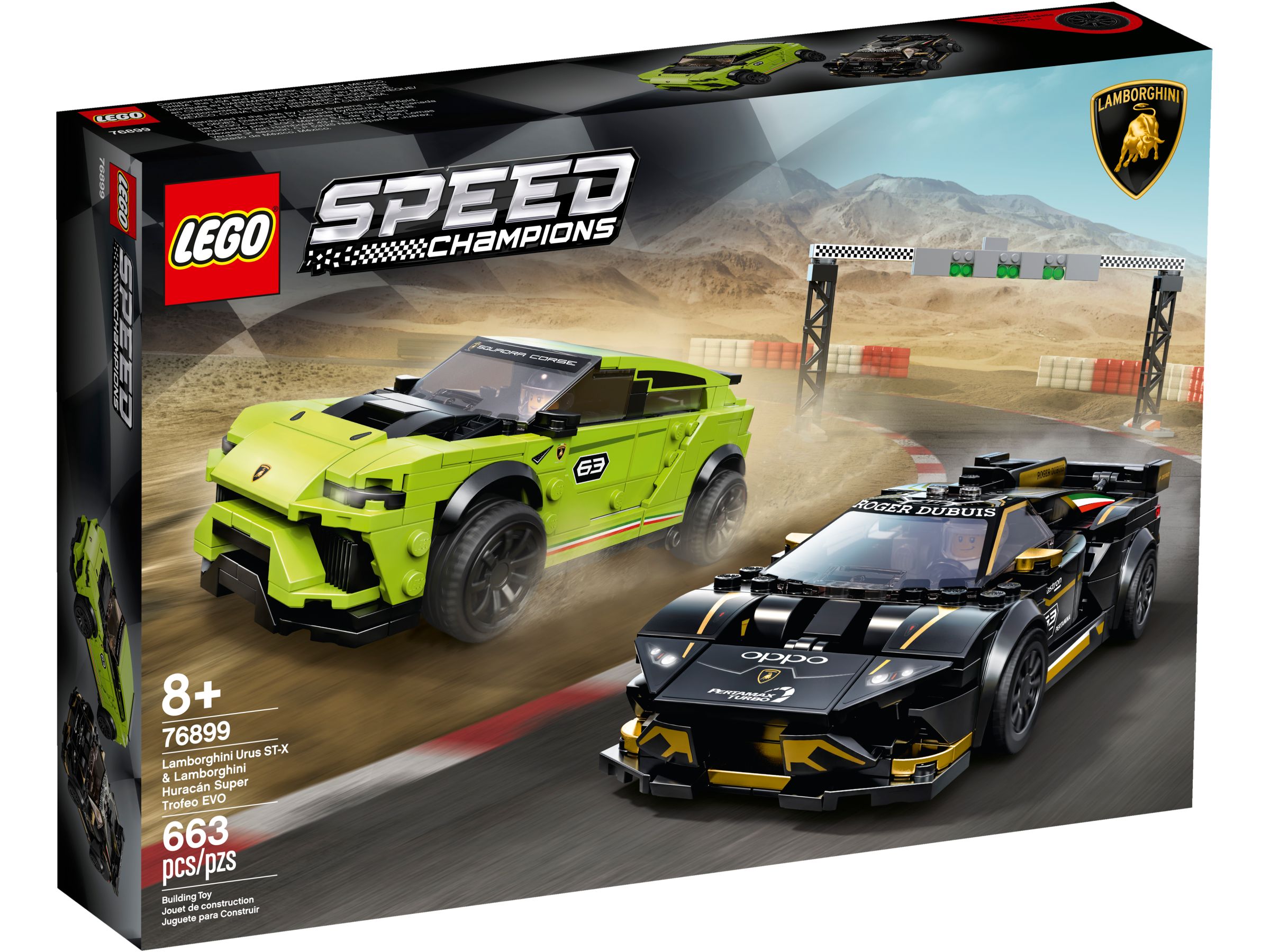 LEGO Speed Champions 76899 Lamborghini Urus ST-X & Lamborghini Huracán Super Trofeo EVO