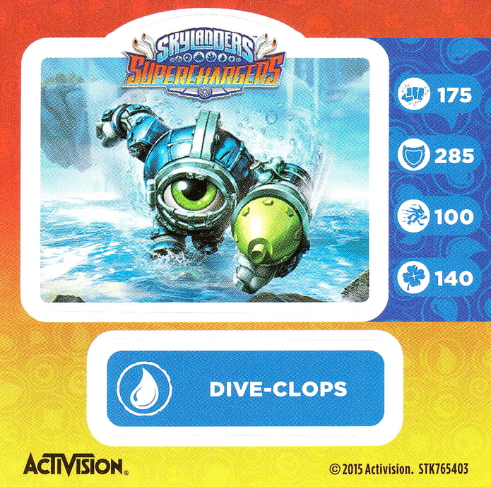 Skylanders Superchargers Dive Clops Aufkleber
