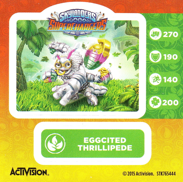 Skylanders Superchargers Eggcited Thrillipede Aufkleber