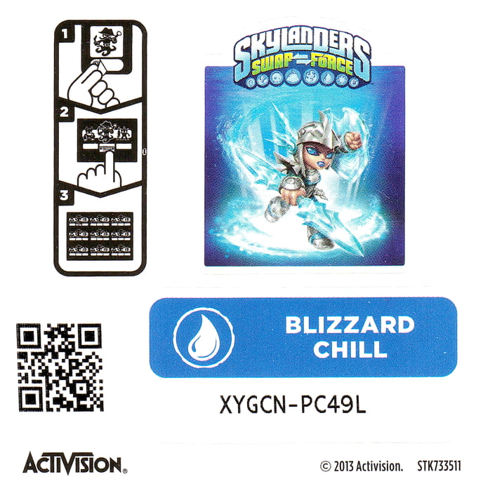 Skylanders Swap Force Blizzard Chill Aufkleber