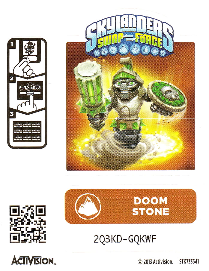 Skylanders Swap Force Doom Stone Aufkleber