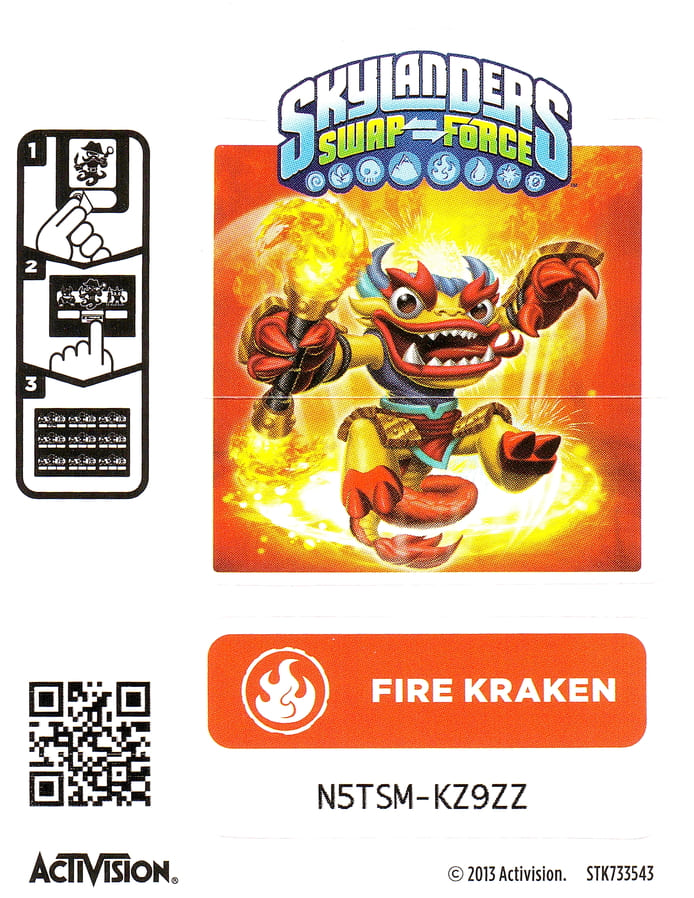 Skylanders Swap Force Fire Kraken Aufkleber