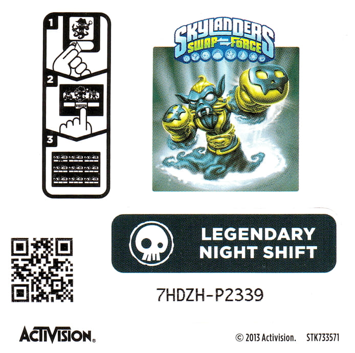 Skylanders Swap Force Legendary Night Shift Aufkleber