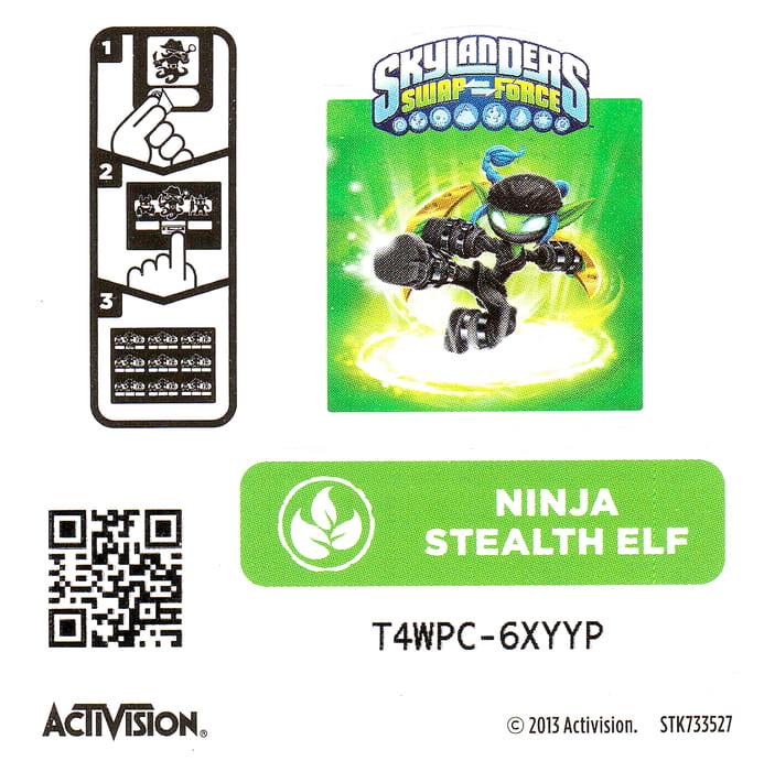 Skylanders Swap Force Ninja Stealth Elf Aufkleber