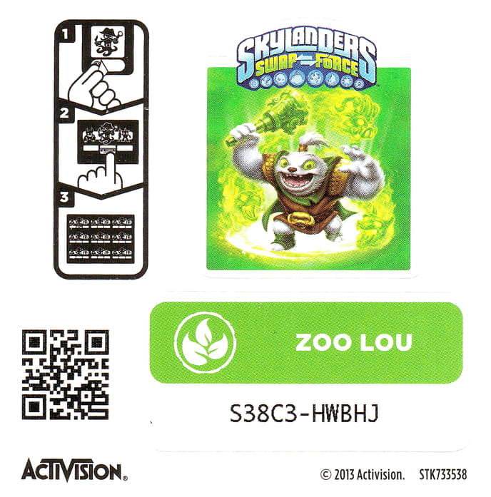 Skylanders Swap Force Zoo Lou Aufkleber