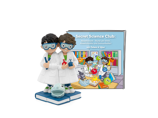 Tonie Figures Secret Science Club : Défense puissante - Tout sur les virus, les défenses immunitaires et les aides immunitaires ! Avec figurine audio Özlem et Ugur pour Toniebox