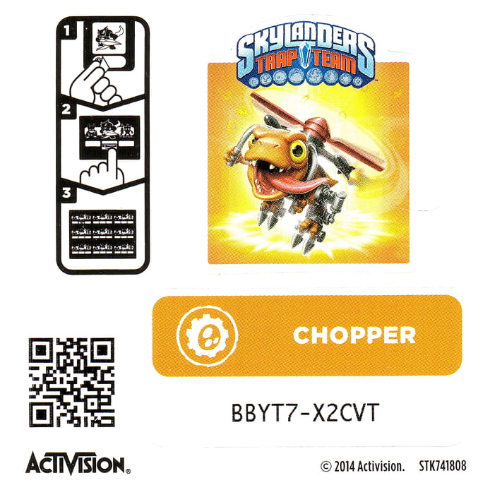 Skylanders Trap Team Chopper Aufkleber