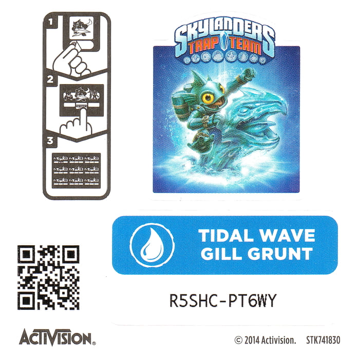 Skylanders Trap Team Tidal Wave Gill Grunt Aufkleber