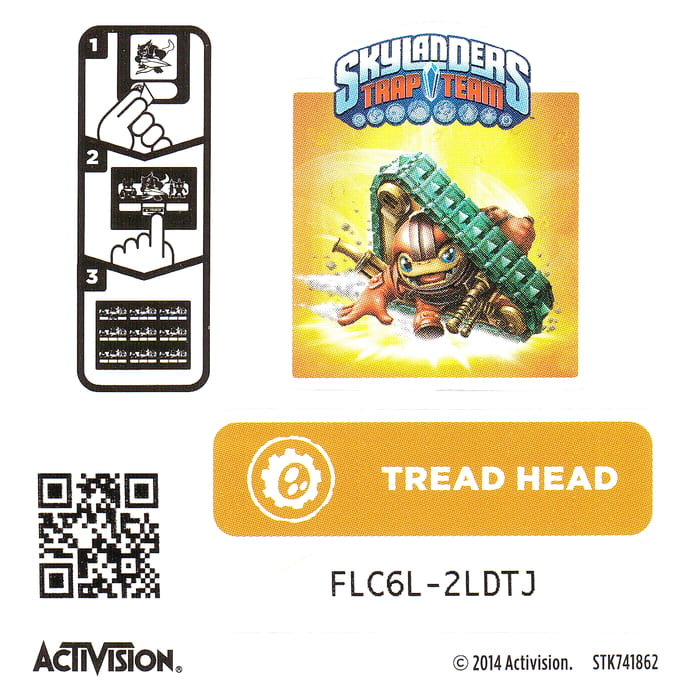Skylanders Trap Team Tread Head Aufkleber