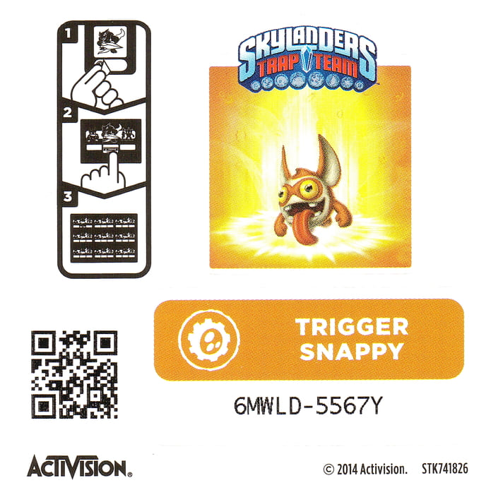 Skylanders Trap Team Trigger Snappy Aufkleber
