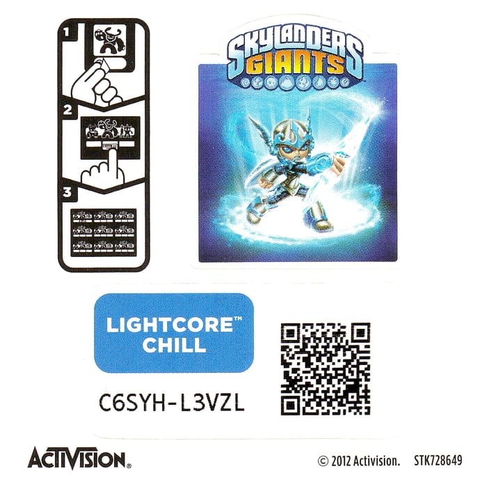 Skylanders Giants Lightcore Chill Aufkleber