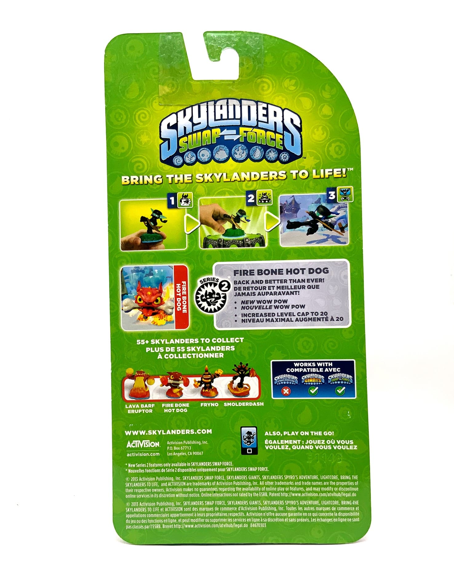 Skylanders Swap Force Frito Lay Crystal Clear Fire Bone Hot Dog Purple Flame OVP