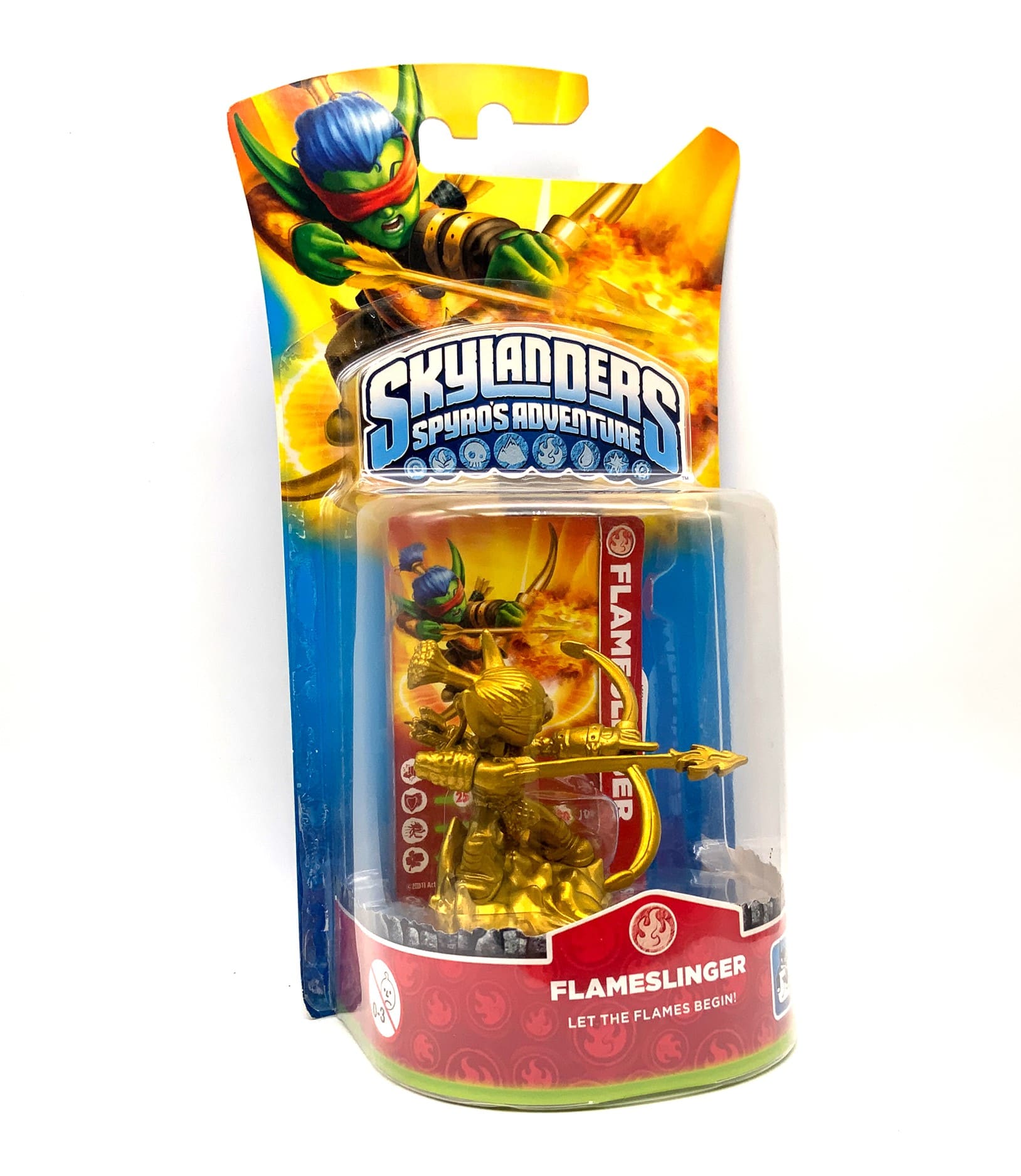 Skylanders Spyros Adventure Gold Flameslinger Chase Variante in OVP (geklebt)