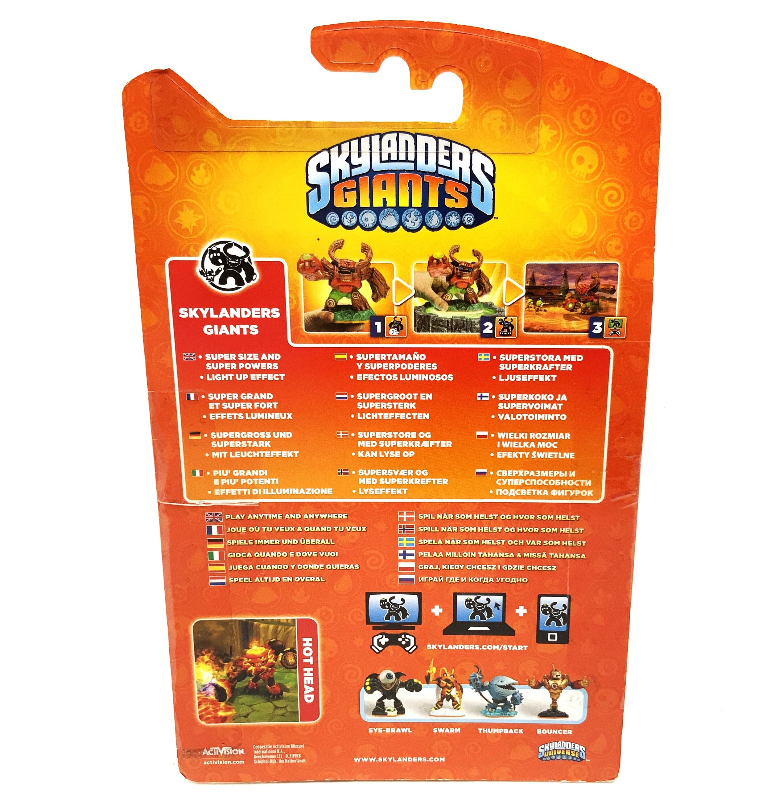 Skylanders Giants Hot Head in original packaging. Glue comes off easily.
