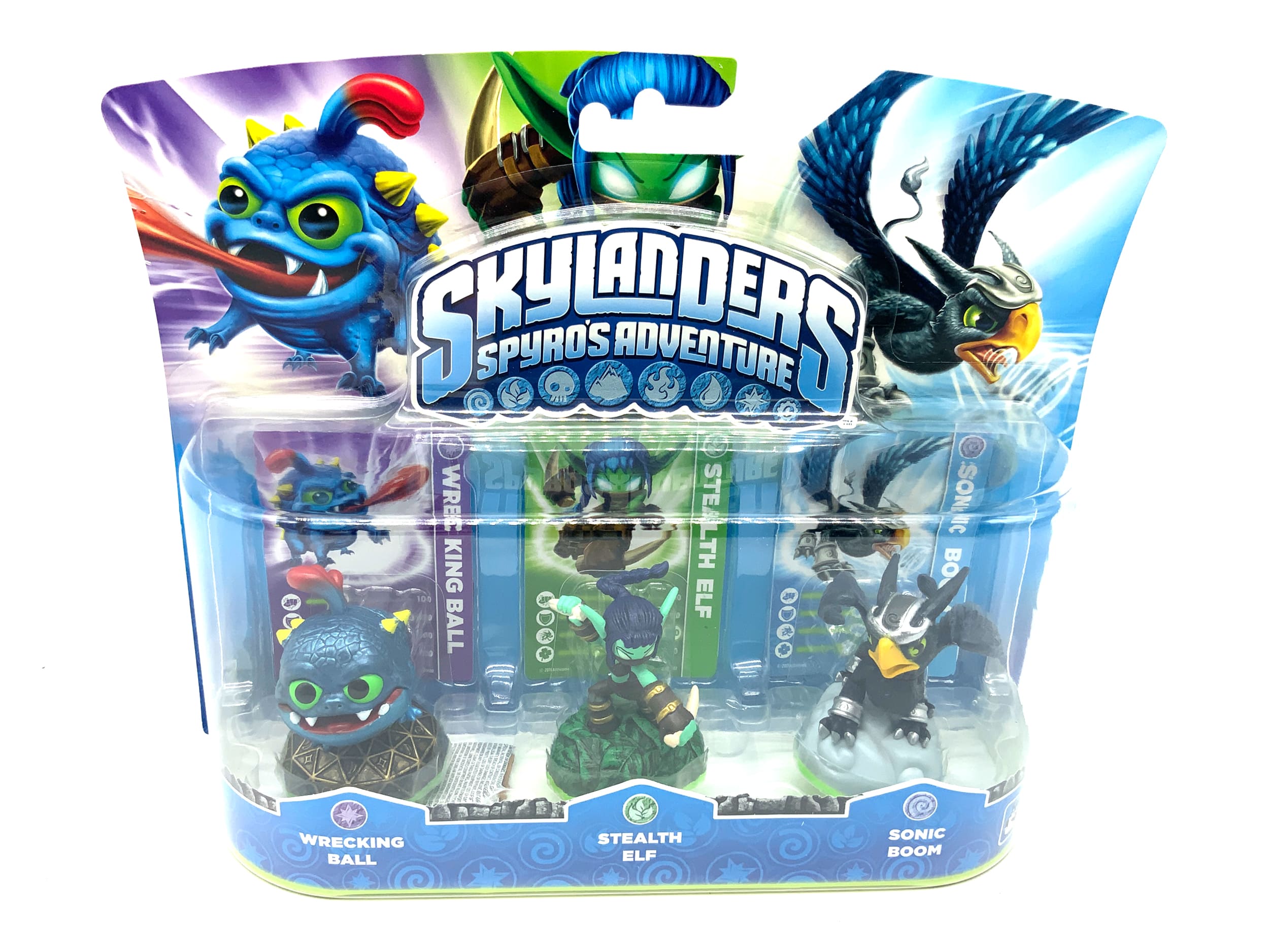 Skylanders Spyros Adventure 3er Pack Wrecking Ball+Stealth Elf+Sonic Boom in OVP