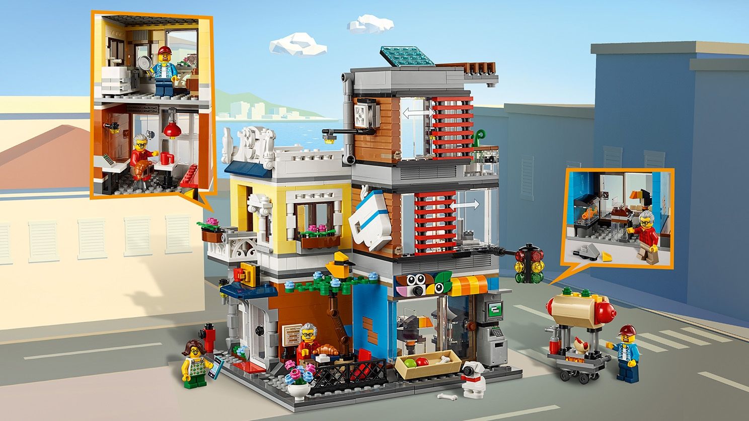 LEGO Creator 31097 Townhouse with Pet Shop &amp; Café