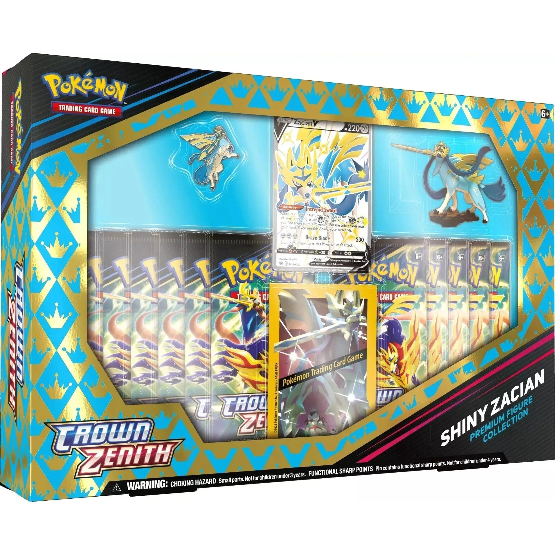 Collection de figurines Pokémon Épée et Bouclier Zénith des Rois Shiny Zacian Premium (allemand)