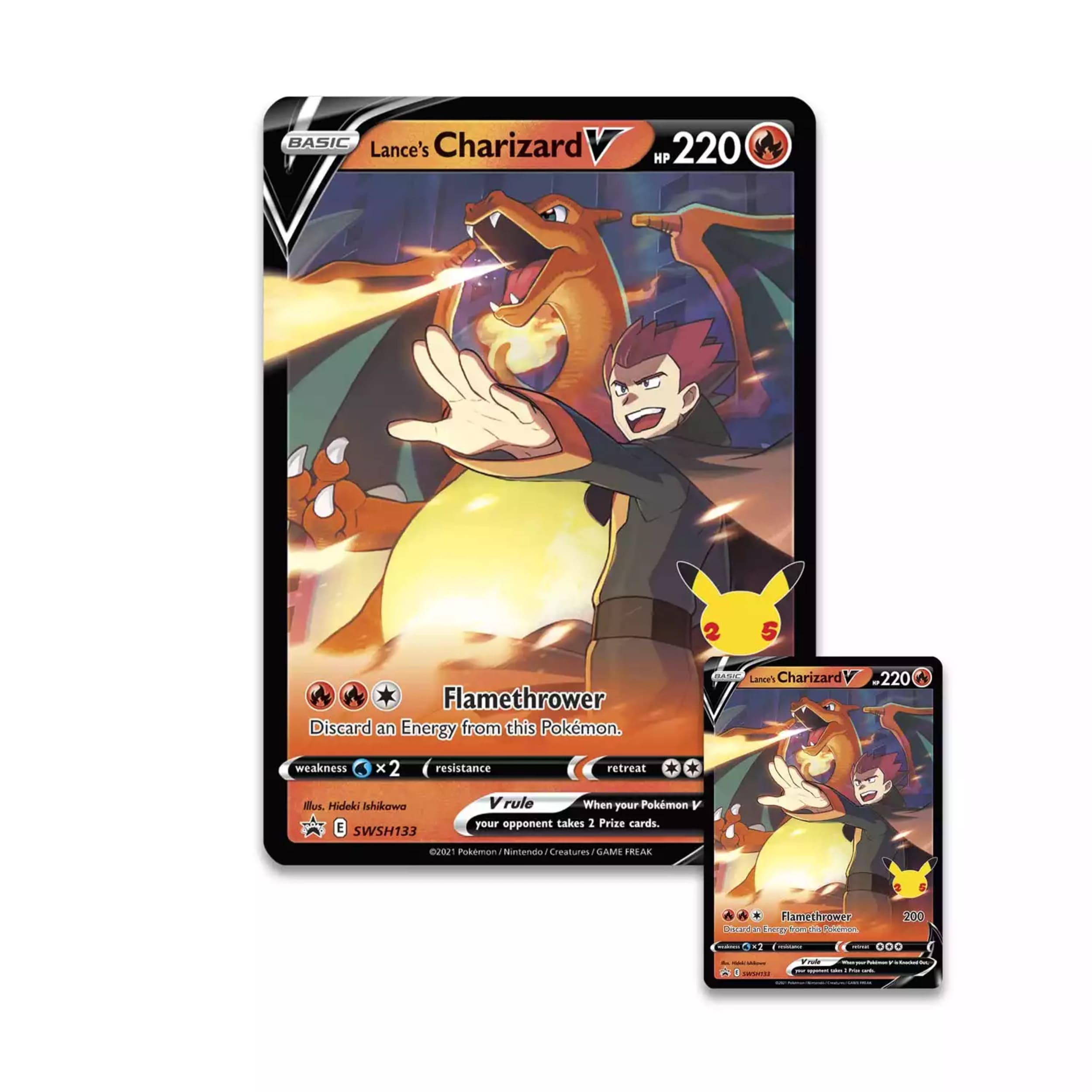 Pokémon 25th Anniversary Celebrations Lance's Charizard V Big Tin (englisch)