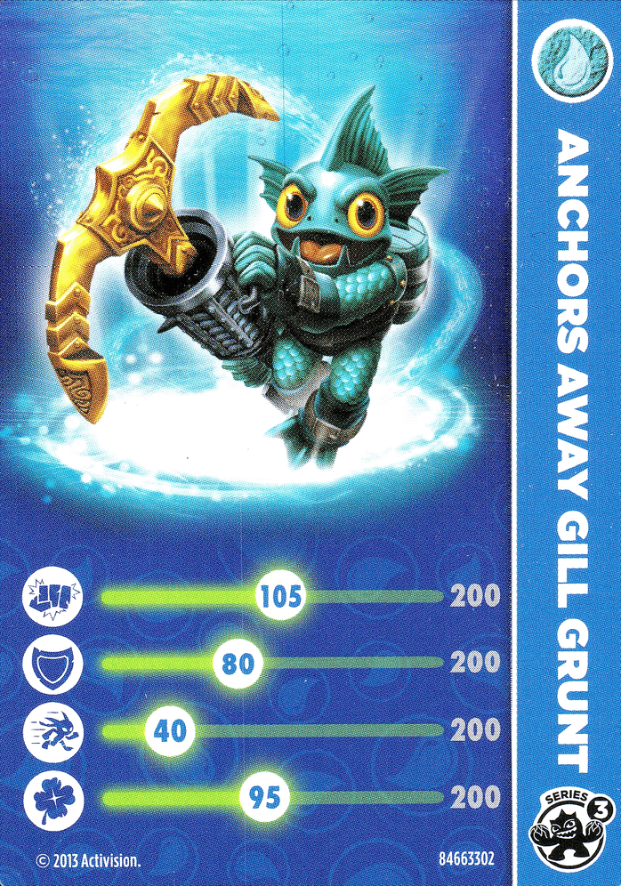 Skylanders Swap Force Anchors Away Gill Grunt Karte