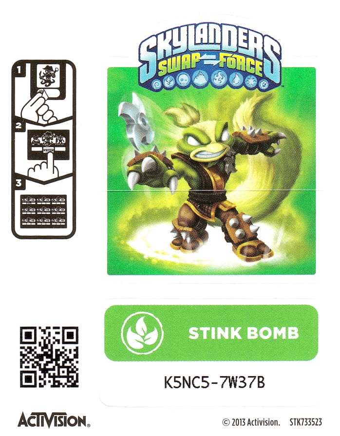 Skylanders Swap Force Stink Bomb Aufkleber