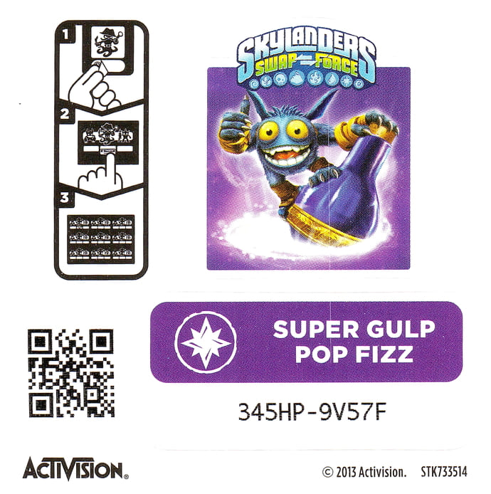Skylanders Swap Force Super Gulp Pop Fizz Aufkleber