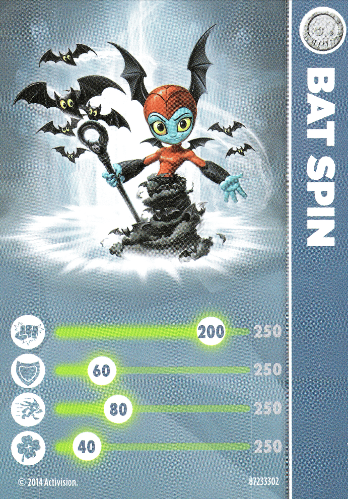 Skylanders Trap Team Bat Spin Karte