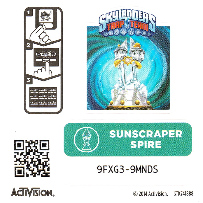 Skylanders Trap Team Sunscraper Spire Aufkleber