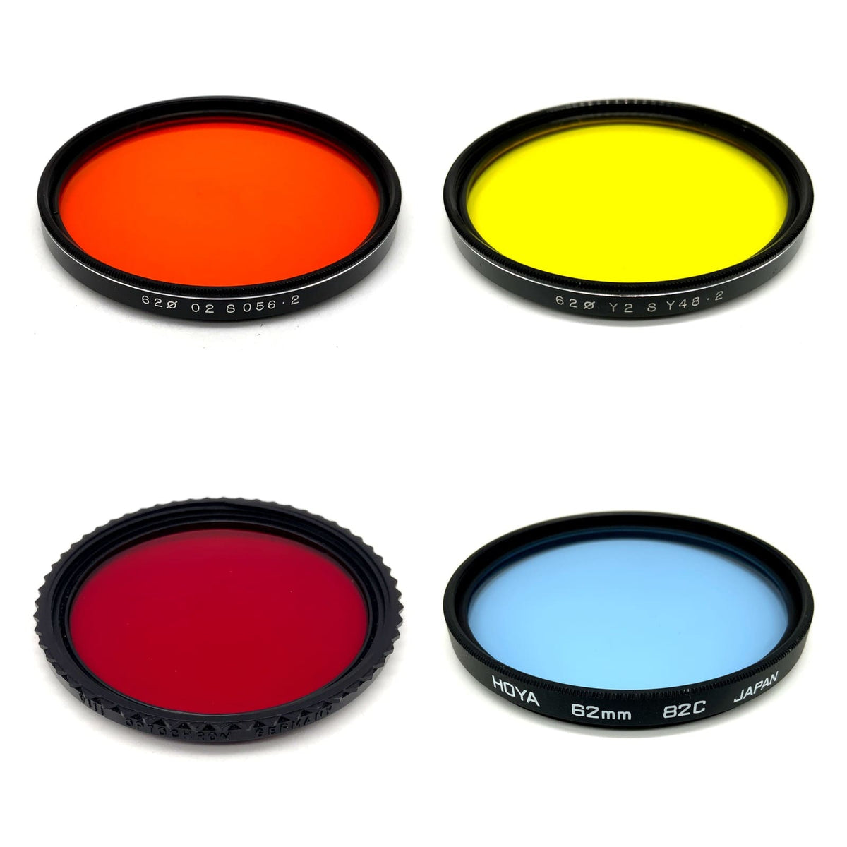 Farbfilter 62mm Auswahl Gelb Gelbgrün Grün Orange Rot Blau Filter Schwarzweiß